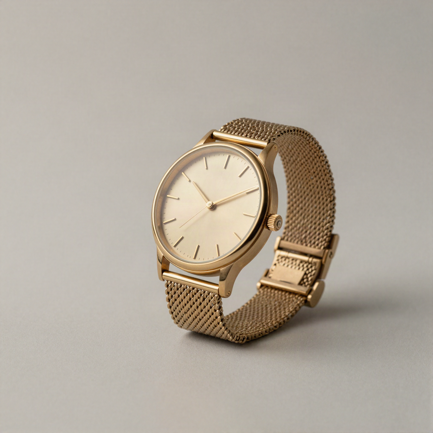Gold-Tone Mesh Bracelet Watch