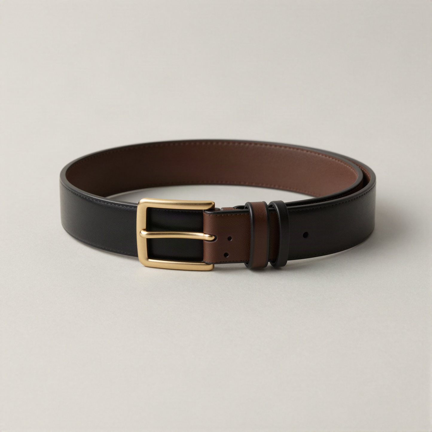Reversible Dress Belt, Black to Brown