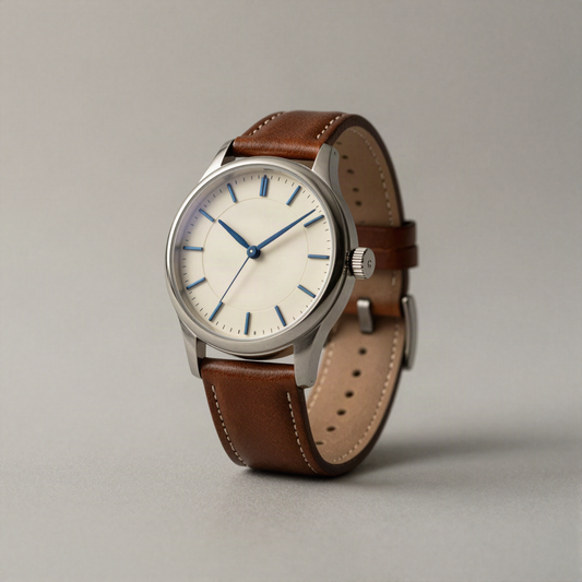 Sector Dial Watch, Cognac Leather