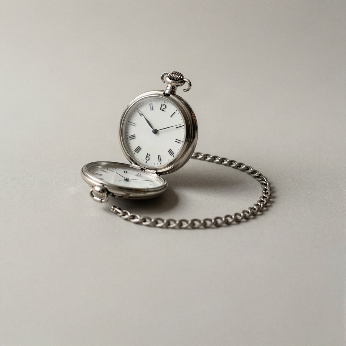 Enamel Dial Pocket Watch with Chain