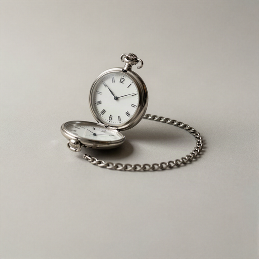 Enamel Dial Pocket Watch with Chain
