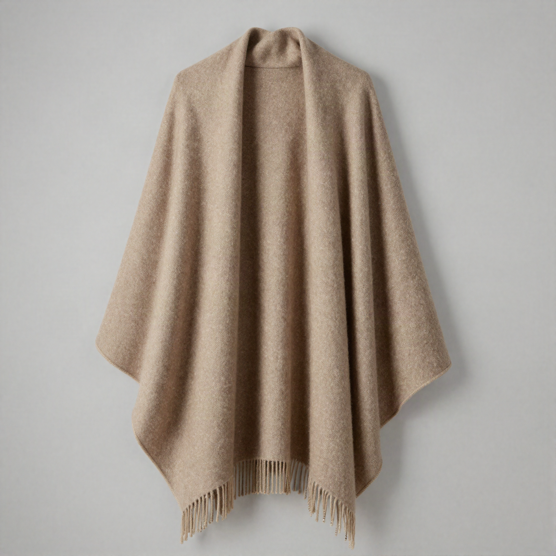 Cashmere-Blend Wrap, Camel
