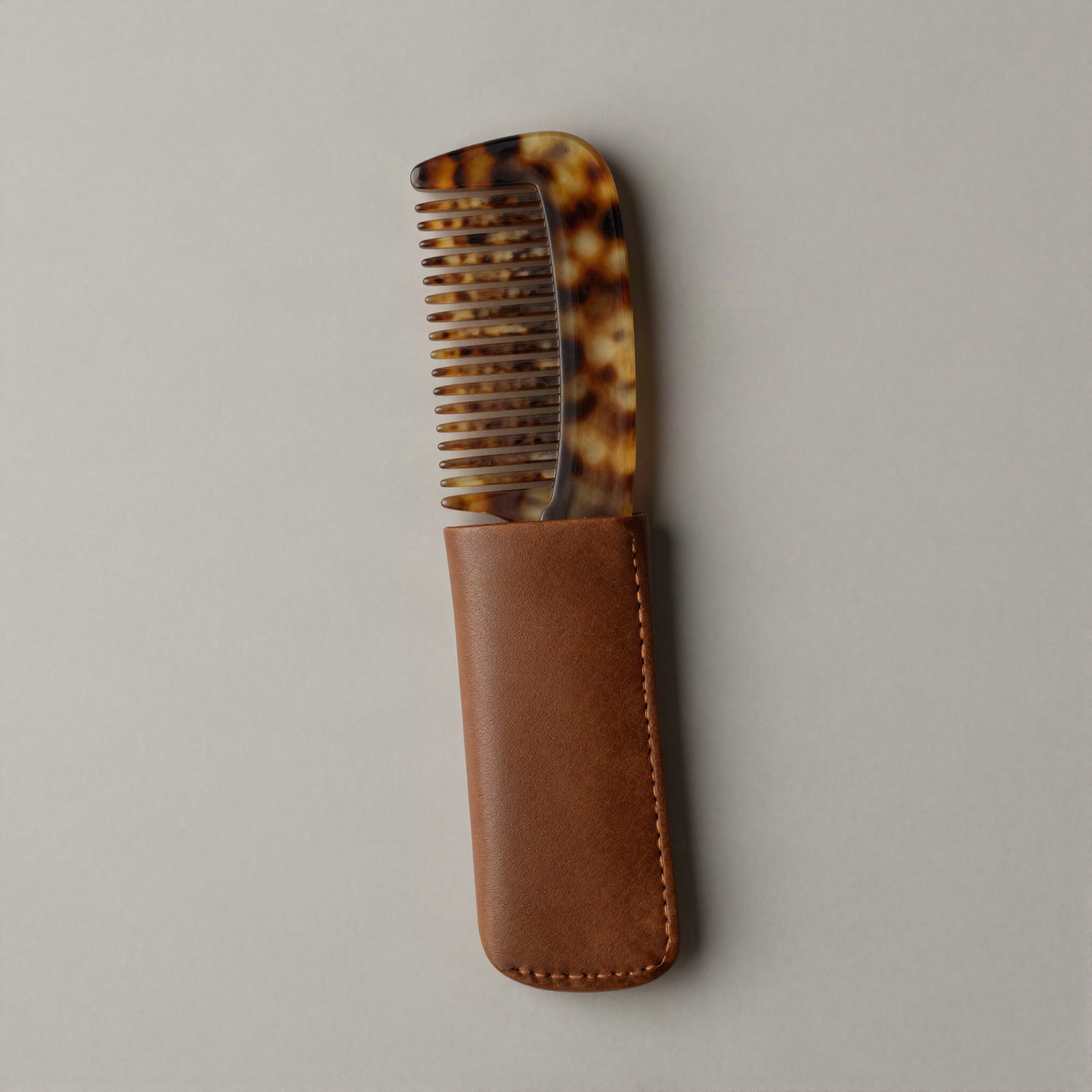 Pocket Comb in Leather Sleeve