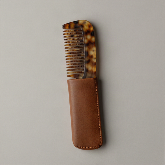 Pocket Comb in Leather Sleeve