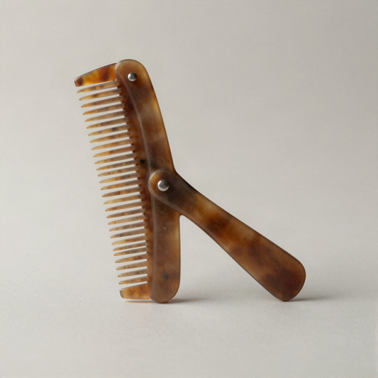 Folding Beard Comb, Cellulose Acetate