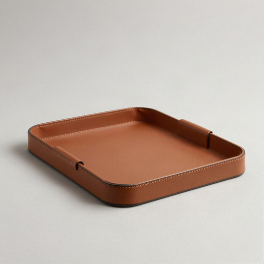 Leather Valet Tray, Folded Corners